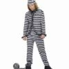 TENUE PRISONNIER ENFANT (Veste, Pantalon, Calot) Blanc/noir - Tailles Enfants -FêteMagique Soldes 7293 nc 7293 a