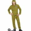 TENUE PRISONNIER ENFANT (Veste, Pantalon, Calot) Jaune/noir - Tailles Enfants -FêteMagique Soldes 7294 nc 7294 a