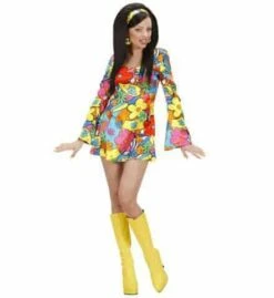 ROBE HIPPIE FLOWER POWER (Robe Et Bandeau Cheveux) Tailles Adultes - Démo Vidéo
