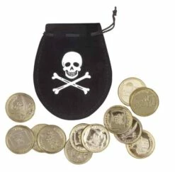 BOURSE DE PIRATE + PIÈCES (Bourse + Pièces D'or)