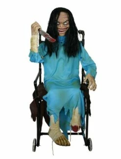 VIEILLE FEMME EN FAUTEUIL (Décoration Son Et Lumière) 100 X 42 X 42 Cm - Démo Vidéo