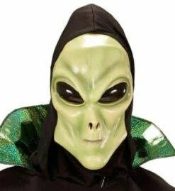MASQUE ALIEN EN LATEX (Capuche Et Yeux Globuleux) Taille Enfant - Démo Vidéo