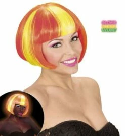 PERRUQUE VALENTINA NÉON (Bicolore Orange/jaune)