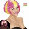 PERRUQUE VALENTINA NÉON (Bicolore Rose/jaune) -FêteMagique Soldes 74978 nc 74978 a