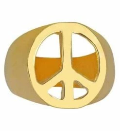 BAGUE PEACE AND LOVE (Bague Dorée Hippie)