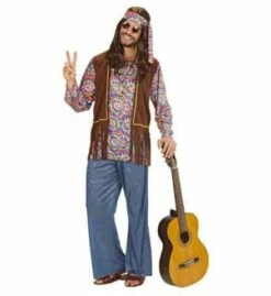 HOMME PEACE AND LOVE (Tenue Hippie + Accessoires) Tailles Adultes - Démo Vidéo