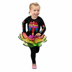 PETITE FILLE SQUELETTE (Taille Enfant 3 - 4 Ans)