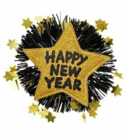 BROCHE HAPPY NEW YEAR (Etoile Dorée Brillante)