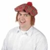 BÉRET ÉCOSSAIS ROUGE (Béret Pompon+ Cheveux) -FêteMagique Soldes 81205