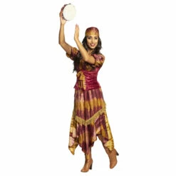 DÉGUISEMENT DE TZIGANE (Robe, Bustier Et Bandeau) Tailles Adultes