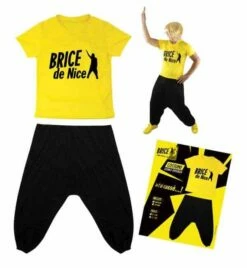COSTUME BRICE DE NICE (Pantalon Et T-shirt Enfant) Taille Unique 10/14 Ans