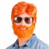 PERRUQUE DUDE ROUSSE (avec Barbe Et Moustache) -FêteMagique Soldes 85736