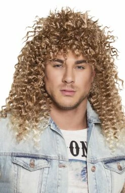 PERRUQUE HARD ROCK (Perruque Blonde Bouclée) Rock - Métal - Années 80