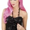 PERRUQUE LONGUE ROSE -FêteMagique Soldes 85869