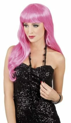 PERRUQUE LONGUE ROSE