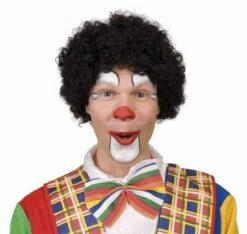 PERRUQUE DE CLOWN (Perruque Boucles Noires)