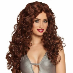 PERRUQUE ROUSSE BOUCLÉE (Cheveux Longs)