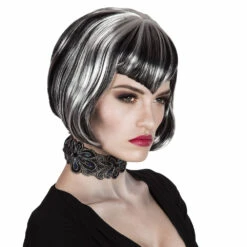 PERRUQUE DE VAMPIRE (Cheveux Courts Grisonnants) Modèle Pour Femme