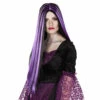 PERRUQUE DE MORTICIA (Noire + Mèches Violettes) -FêteMagique Soldes 86080 1