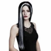 PERRUQUE DE MORTICIA (Noire + Mèches Grises) -FêteMagique Soldes 86081 1