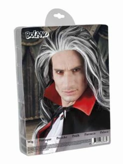 PERRUQUE DE VAMPIRE (Cheveux Longs Grisonnants) Modèle Pour Homme -FêteMagique Soldes 86083a
