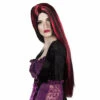 PERRUQUE DE MORTICIA (Noire + Mèches Rouges) -FêteMagique Soldes 86112 1