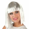 PERRUQUE GIGI GLAMOUR (Blanche Et Lamée Argent) -FêteMagique Soldes 86165