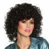 PERRUQUE CLUB NOIRE (Cheveux Noirs Bouclés) -FêteMagique Soldes 86240