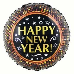 BALLON HAPPY NEW YEAR (Ballon Rond 46 Cm)