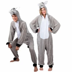 DÉGUISEMENT D'ÂNE GRIS (Kigurumi Pyjama Peluche) Taille Adulte - 180 Cm