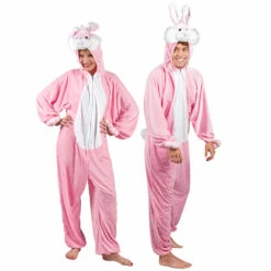 DÉGUISEMENT LAPIN ROSE (Kigurumi Pyjama Peluche) Taille Adulte - 180 Cm