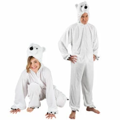 DÉGUISEMENT OURS BLANC (Kigurumi Pyjama Peluche) Taille Adulte - 180 Cm