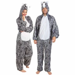 DÉGUISEMENT DE ZÈBRE (Kigurumi Pyjama Peluche) Taille Adulte XXL - 195 Cm