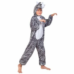 DÉGUISEMENT PETIT ZÈBRE (Kigurumi Pyjama Peluche) Taille Enfant - 140 Cm