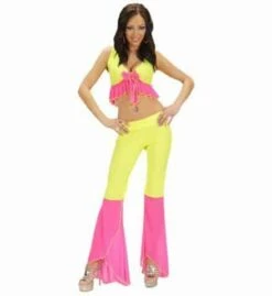 TENUE SAMBA DE JANEIRO (Jaune Et Rose - Élasthanne) Fluo - Tailles Adultes