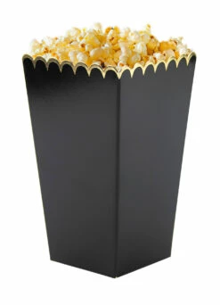 BOITE A POP CORN NOIRE (Pack 8 Pièces - 7 X 12 Cm)