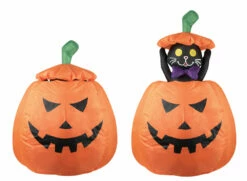 CITROUILLE CHAT GONFLABLE (Auto Gonflante - 120 Cm)