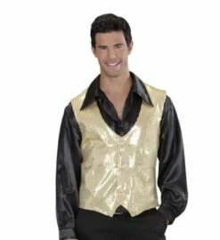 GILET A PAILLETTES DISCO (Couleur Or)