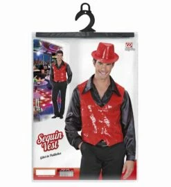 GILET A PAILLETTES DISCO (Couleur Rouge) -FêteMagique Soldes 9323 z