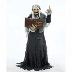 VIEILLE SORCIÈRE QUI LIT (Décoration Son Et Lumière) Taille 200 Cm - Démo Vidéo