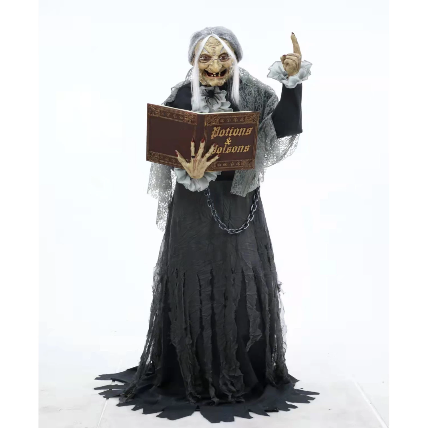 VIEILLE SORCIÈRE QUI LIT (Décoration Son Et Lumière) Taille 200 Cm - Démo Vidéo 3 VIEILLE SORCIÈRE QUI LIT (Décoration Son Et Lumière) Taille 200 Cm - Démo Vidéo