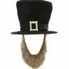 CHAPEAU SAINT PATRICK (Haut De Forme Velours Noir) Boucle Et Barbe Marron 1 CHAPEAU SAINT PATRICK (Haut De Forme Velours Noir) Boucle Et Barbe Marron -FêteMagique Soldes 9509K nc 9509K a