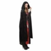 CAPE DE VAMPIRE VELOURS (Cape Noire Avec Capuche) Taille 170 Cm