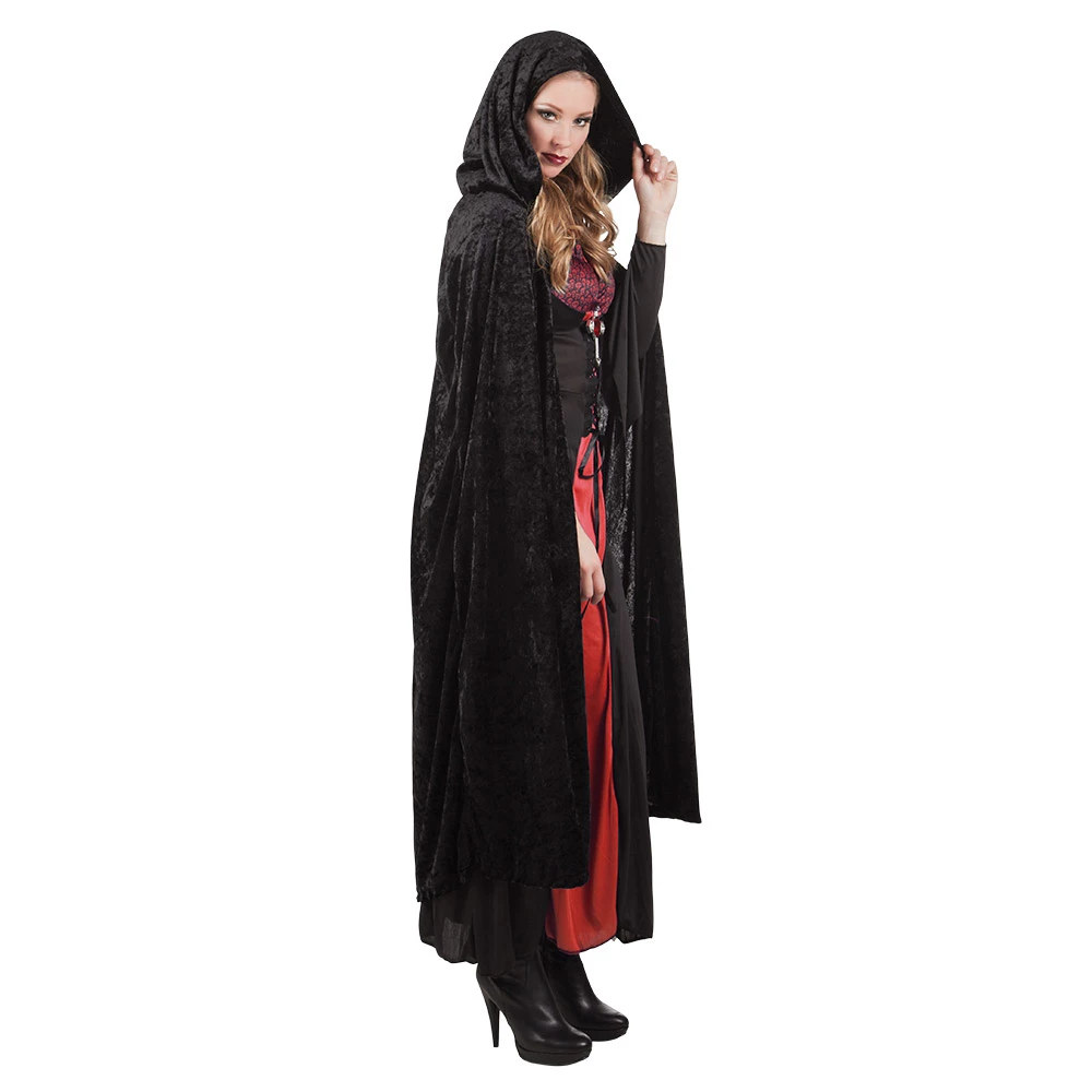 CAPE DE VAMPIRE VELOURS (Cape Noire Avec Capuche) Taille 170 Cm 3 CAPE DE VAMPIRE VELOURS (Cape Noire Avec Capuche) Taille 170 Cm
