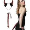 KIT DÉGUISEMENT DIABLESSE (Cornes + Queue Du Diable) -FêteMagique Soldes 97016