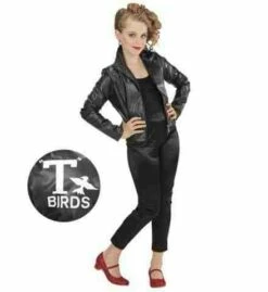 TENUE GREASER GIRL (Blouson Noir Et Legging) Tailles Enfants - Démo Vidéo