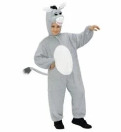 COSTUME JEUNE ÂNE GRIS (Avec Capuche Et Masque) Tailles Enfants De 3 à 8 Ans