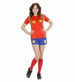 FOOTBALLEUSE ESPAGNOLE (Ensemble Maillot Et Short) Tailles Adultes - Démo Vidéo