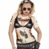 T-SHIRT BIKER FEMME (Impression Photo Réaliste) Tailles Adultes - Démo Vidéo -FêteMagique Soldes 986D nc 986D a