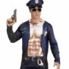 T-SHIRT LONG POLICIER US (Impression Photo Réaliste) Tailles Adultes - Démo Vidéo -FêteMagique Soldes 987A nc 987A a